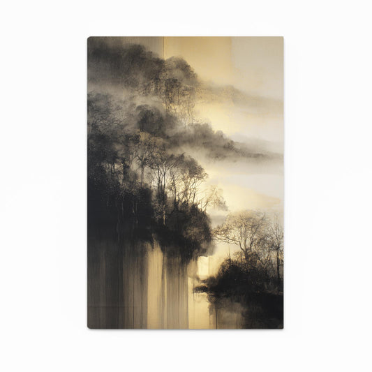 Misty Gold Forest Prints – misty gold forest gold canvas print