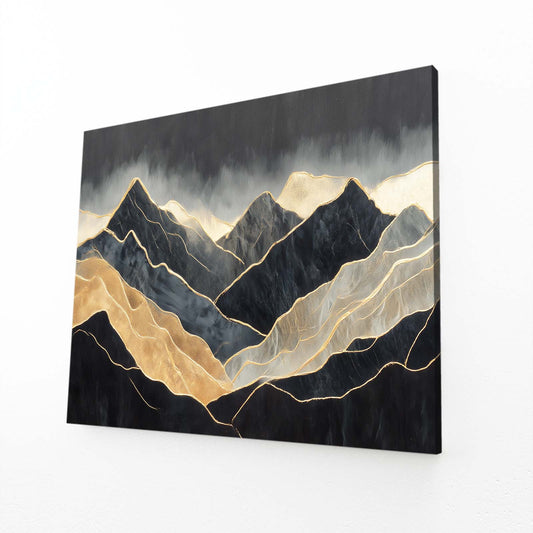 Misty Gold Ridge Wall Art – angled canvas view on white background