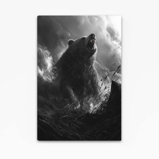 Misty Mountain Roar Bear Wall Decor — photography canvas print, canvas print on white background