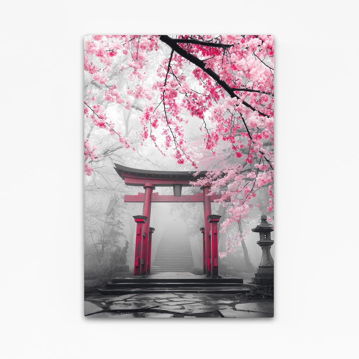 Misty Torii Gate Cherry Blossom Art – misty torii gate cherry blossom canvas print