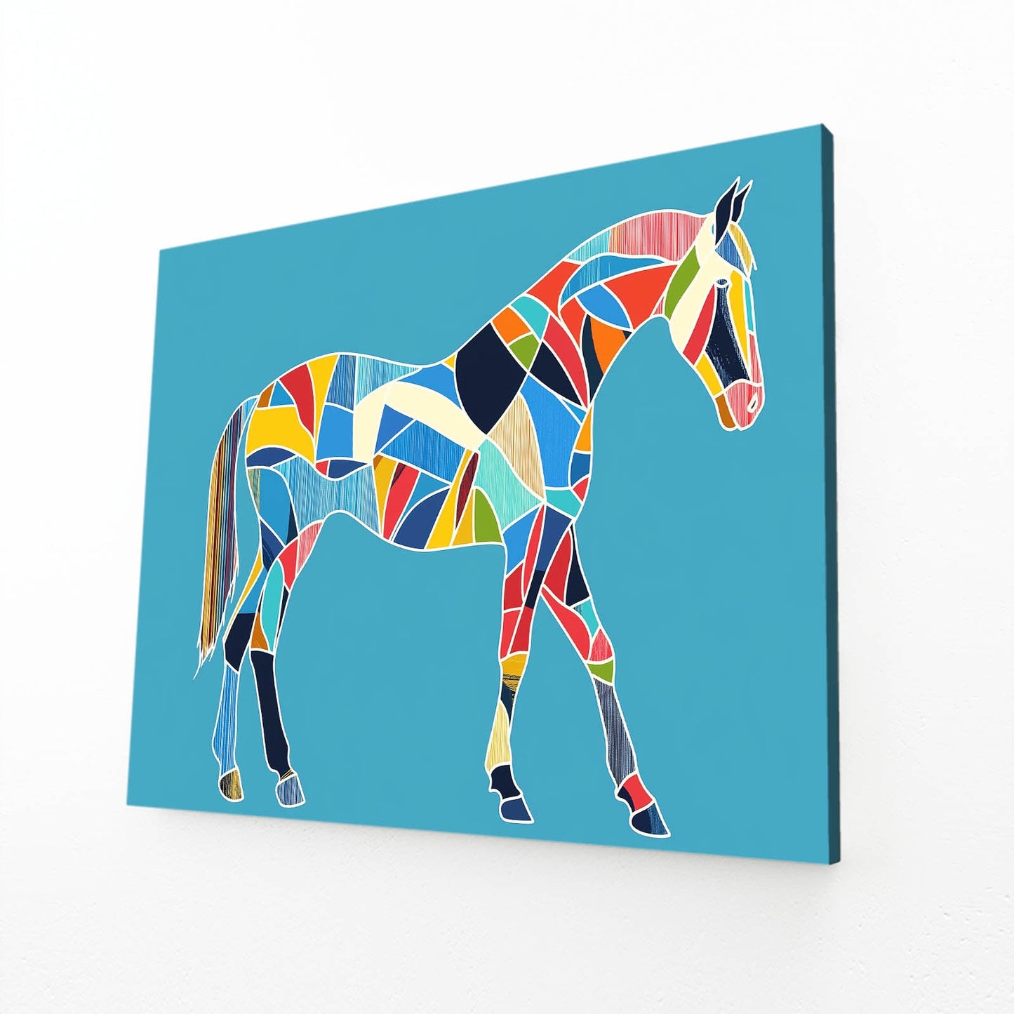 Mix Horse Canvas Art – angled canvas view on white background
