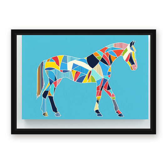 Mix Horse Canvas Art – with Premium Black wood frame