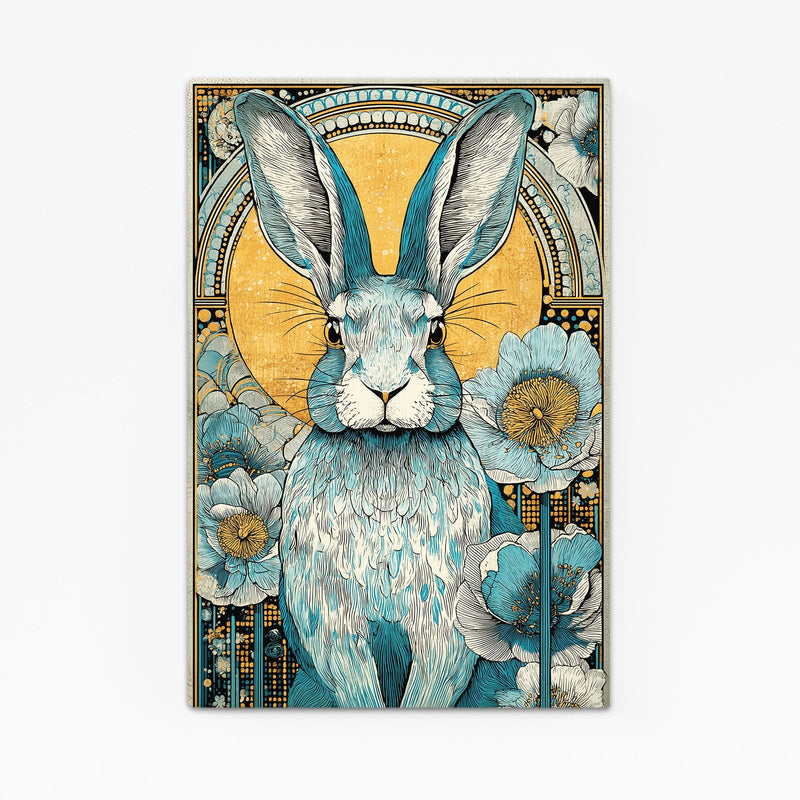 Modern Bunny Canvas – angled canvas view on white background