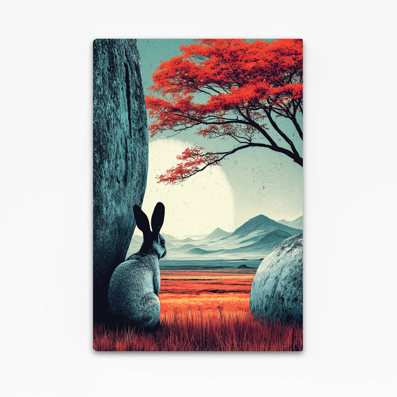 Modern Bunny Prints – angled canvas view on white background