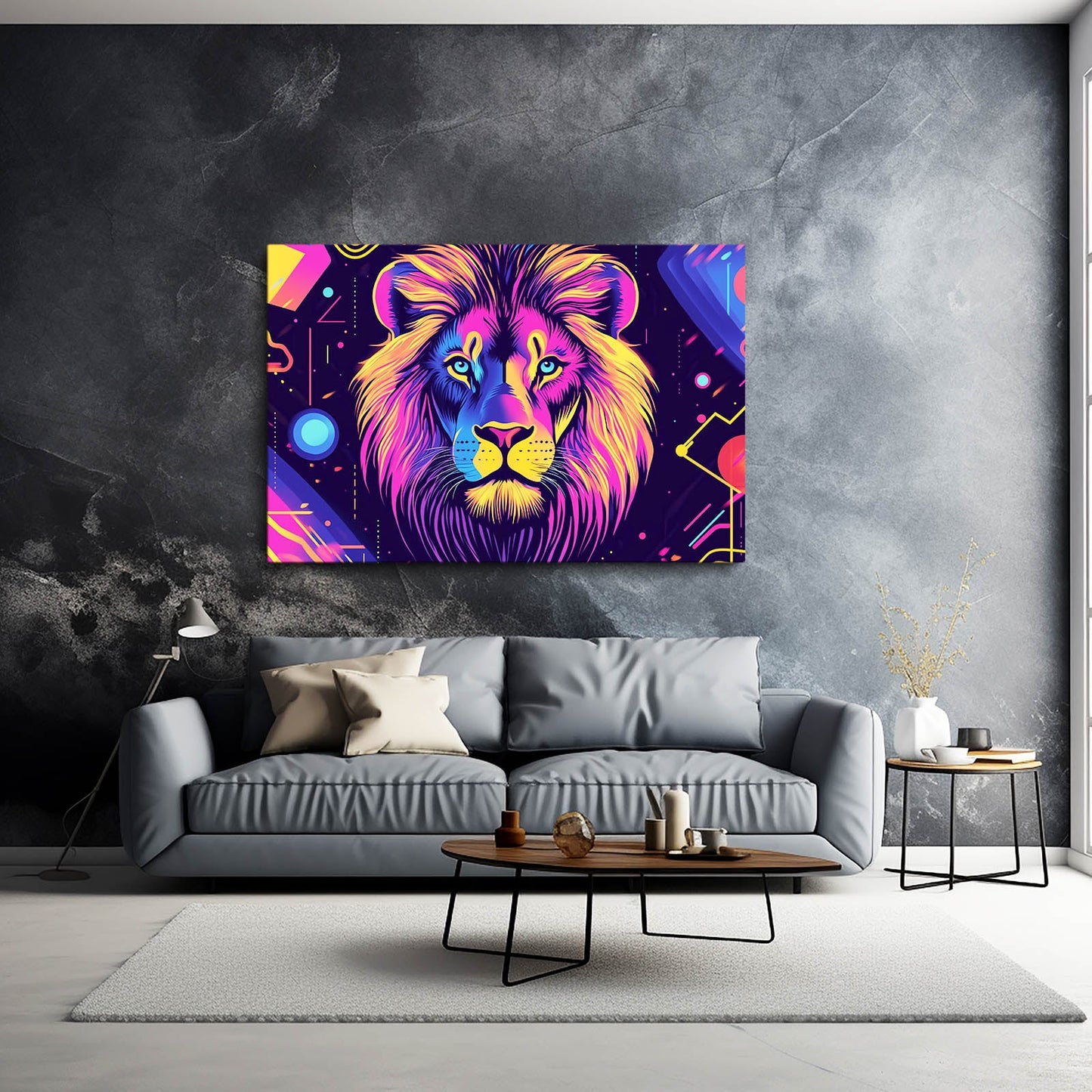 Modern Glow Lion Wall Decor