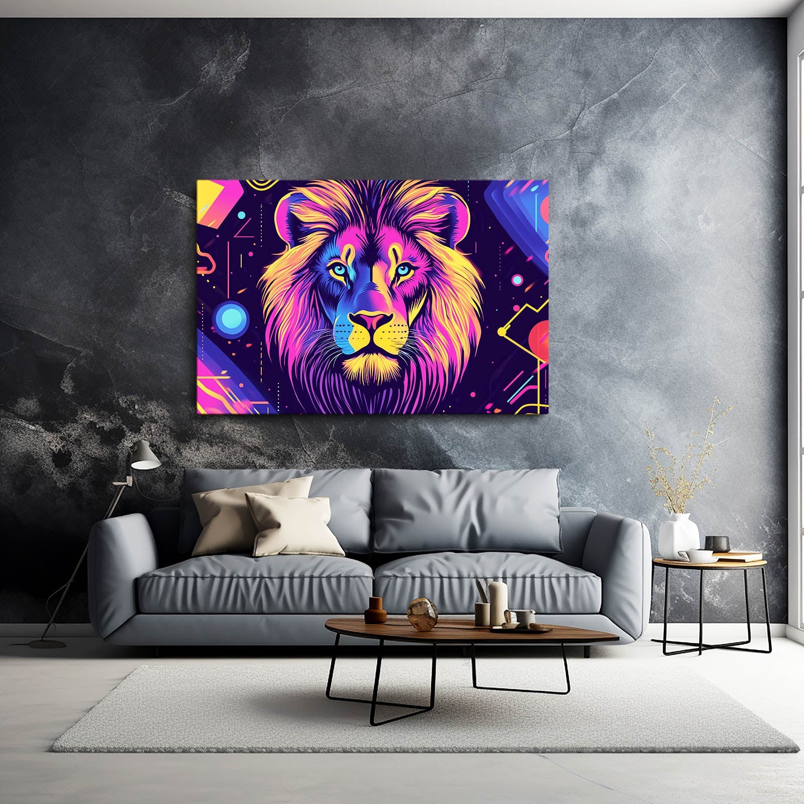 Modern Glow Lion Wall Decor