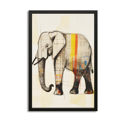 Modern Line Art Elephant