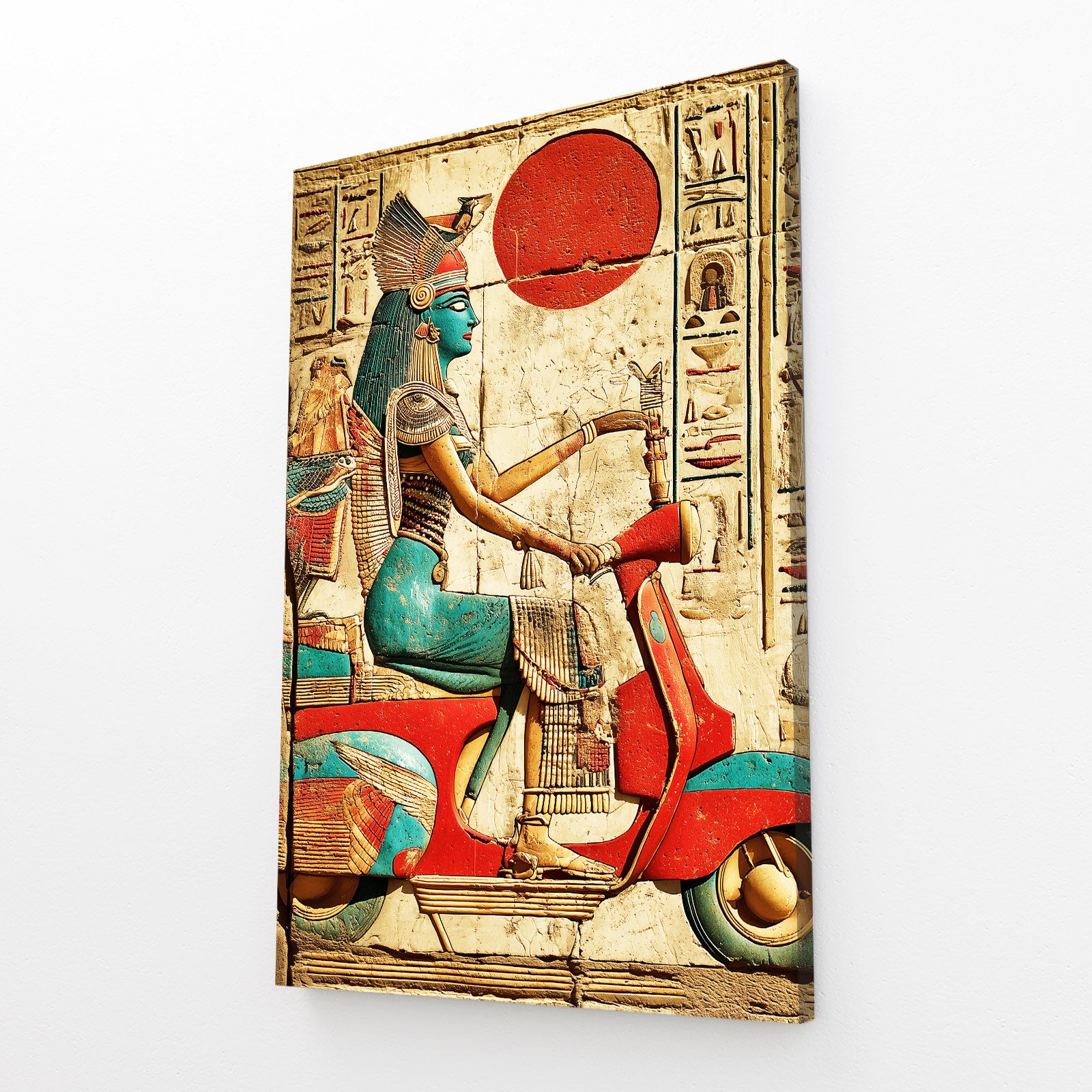 Modern Pharaoh Scooter Egyptian Canvas – angled canvas view on white background
