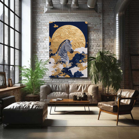 Modern Zebra Canvas – styled in a furnished interior