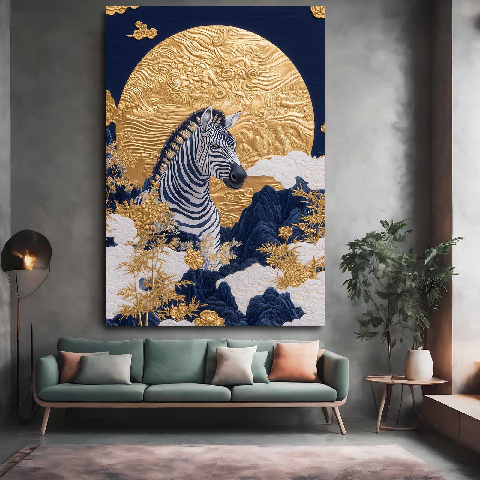 Modern Zebra Canvas – styled in a furnished interior