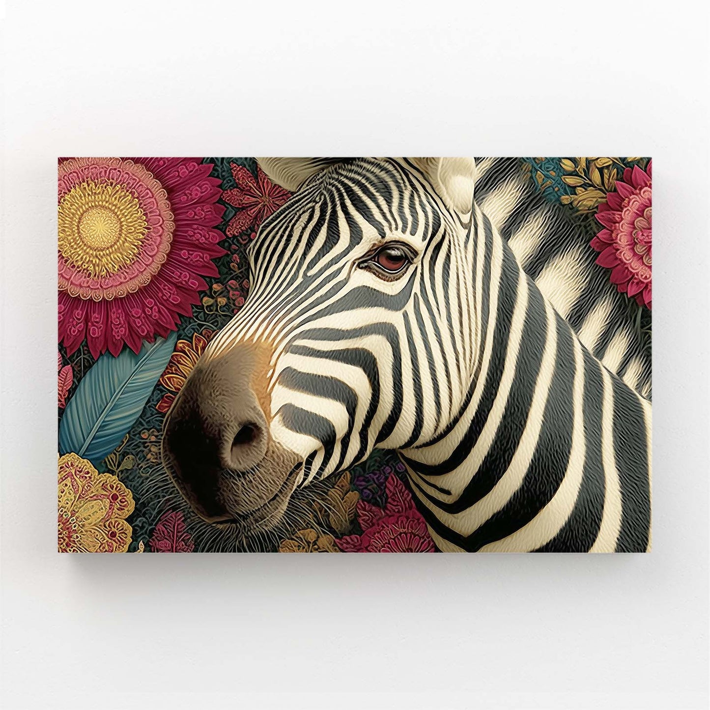 Modern Zebra Wall Art – styled in a furnished interior