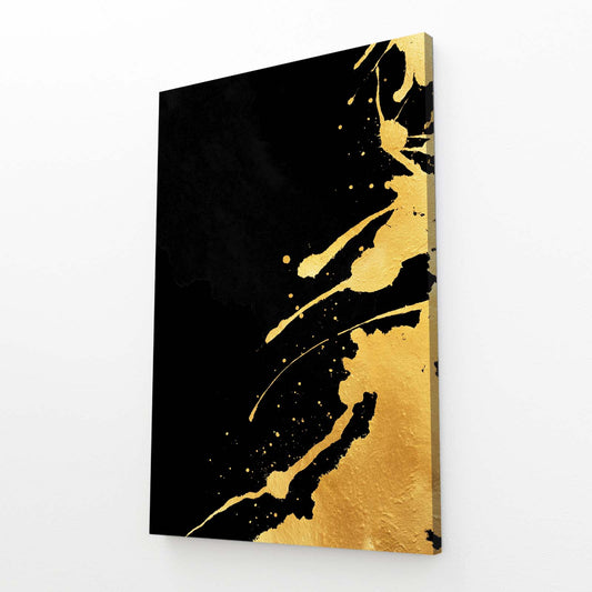 Molten Streak Gold Wall Decor – angled canvas view on white background