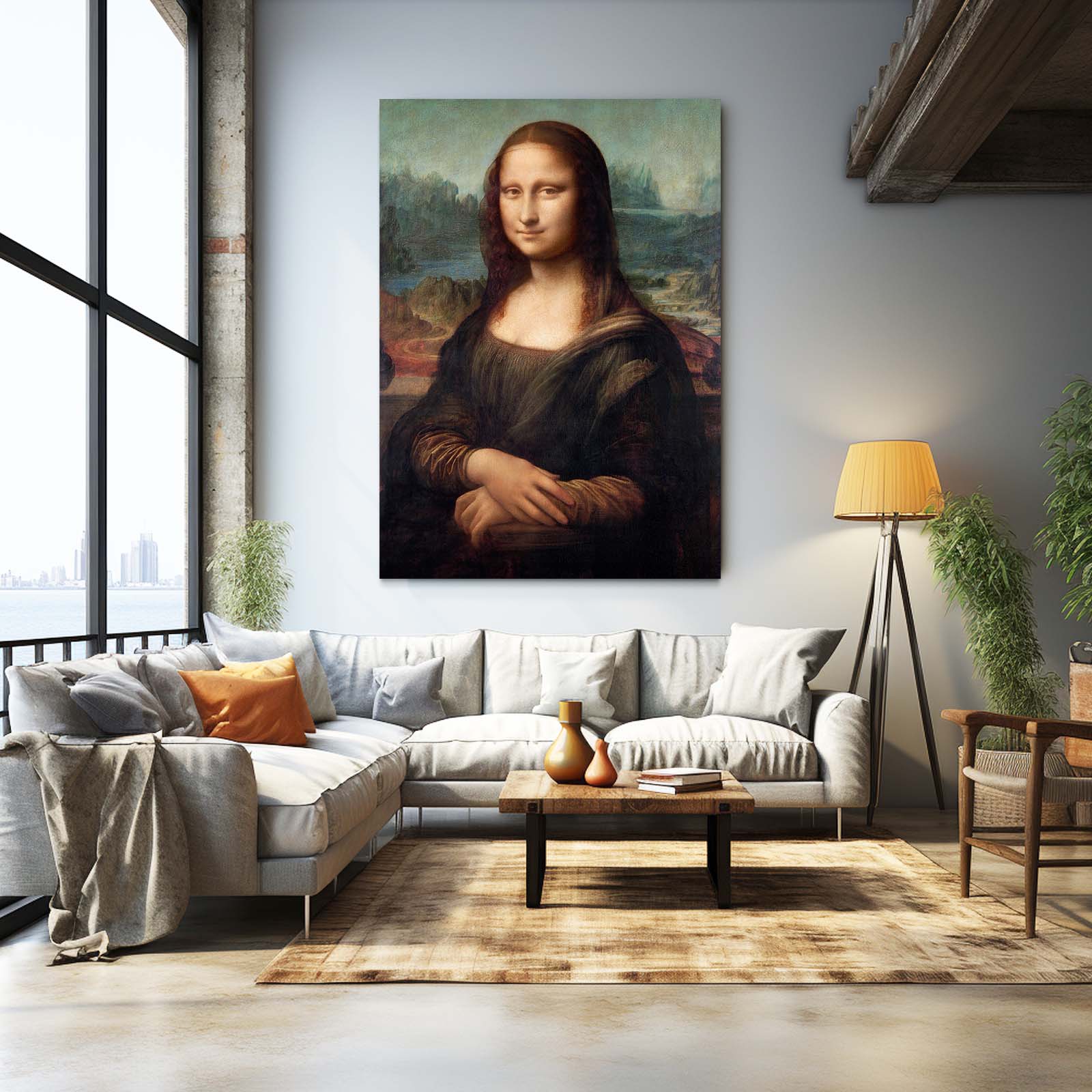 Mona Lisa Da Vinci Canvas – styled in a furnished interior