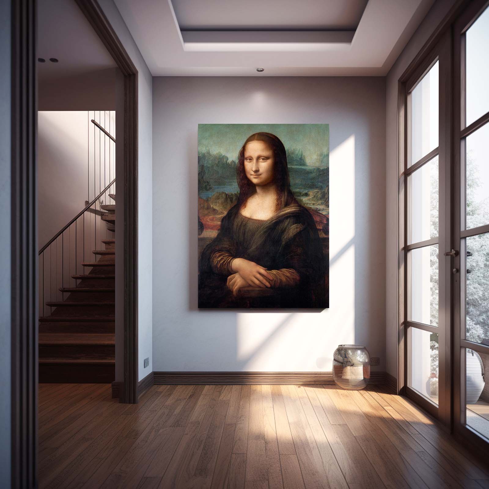 Mona Lisa Da Vinci Canvas – styled in a furnished interior