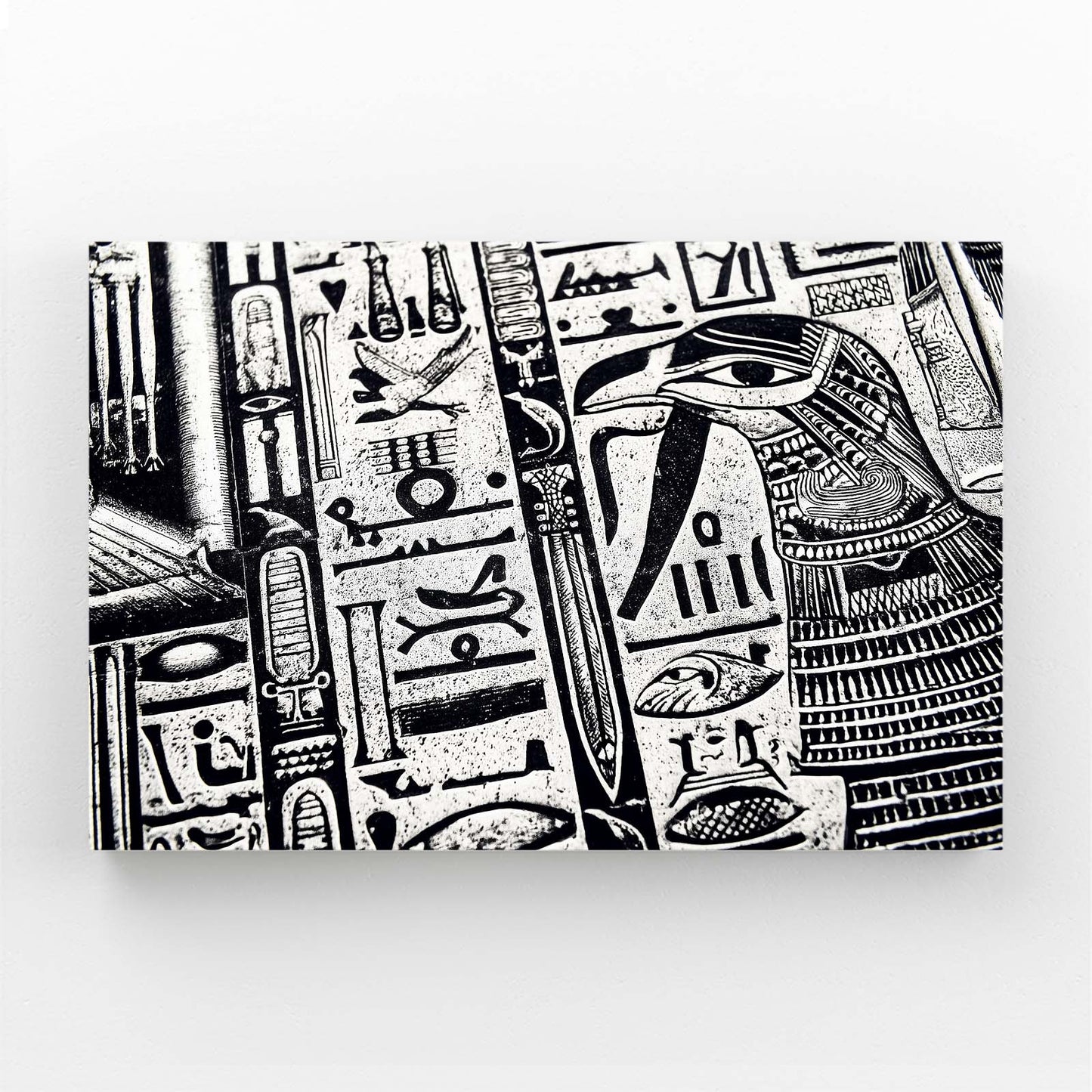 Monochrome Hieroglyph Column Egyptian Art – monochrome hieroglyph column egyptian canvas print