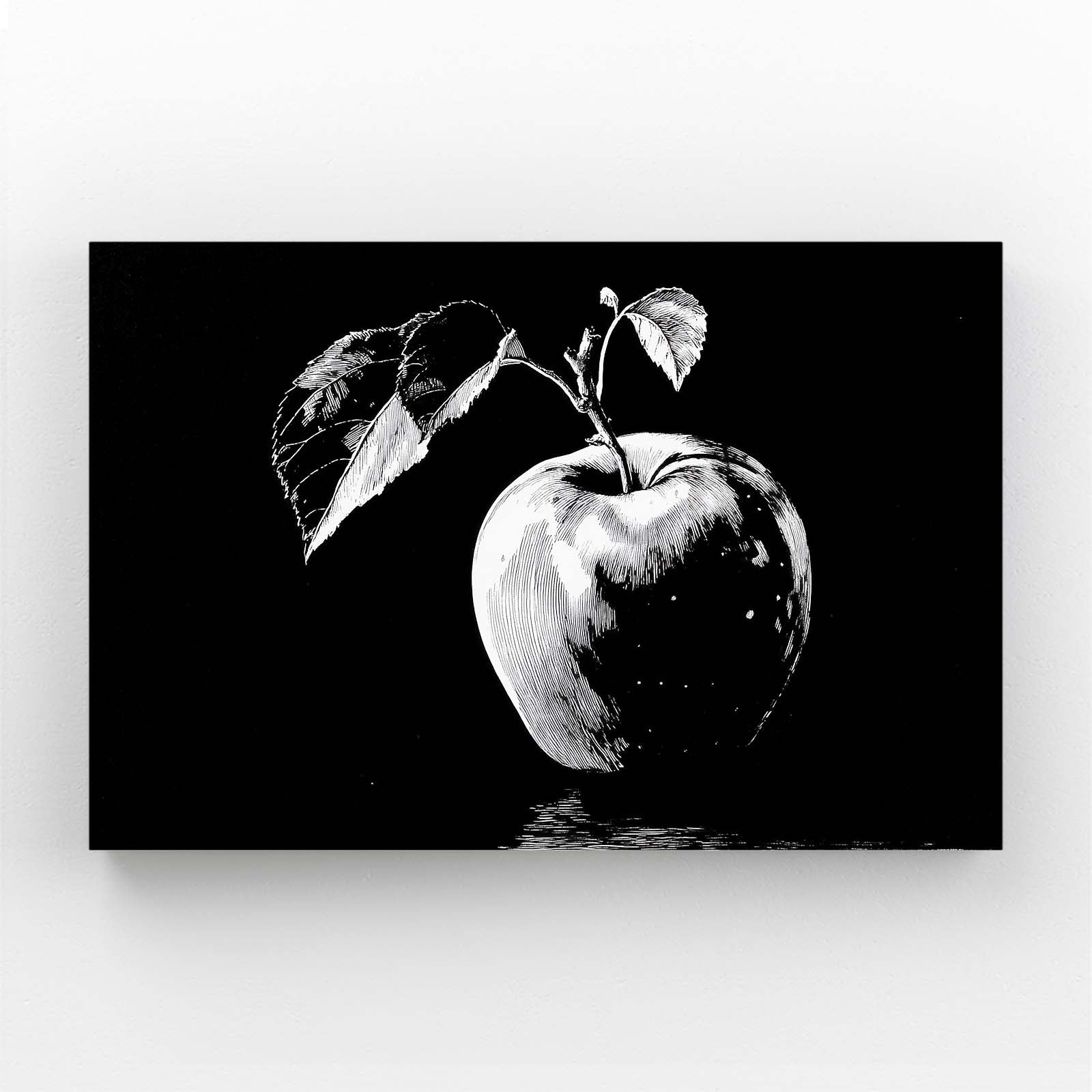Monochrome Leaves Apple Art – monochrome leaves apple canvas print