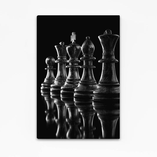 Monochrome Lineup Chess Canvas Art – monochrome lineup chess canvas print