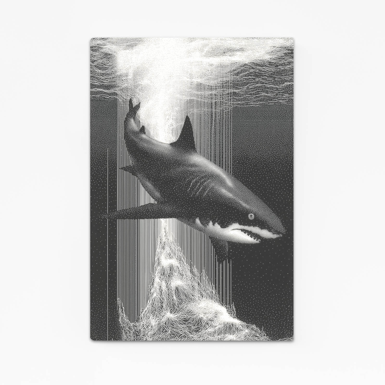 Monochrome Rain Shark Wall Decor – monochrome rain shark canvas print