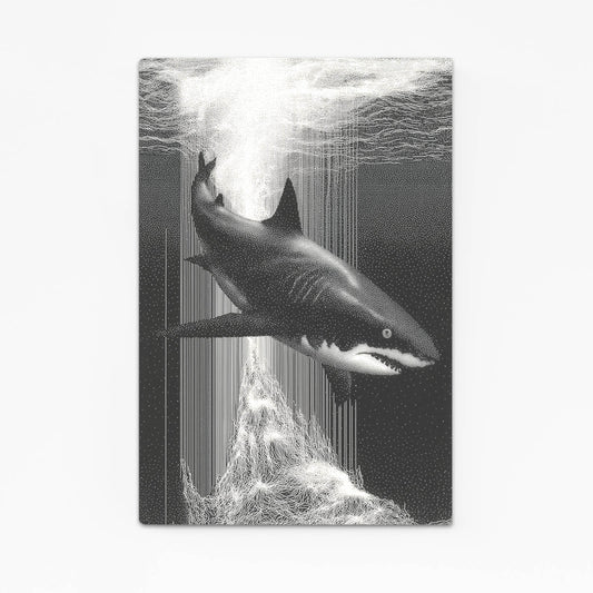 Monochrome Rain Shark Wall Decor – monochrome rain shark canvas print