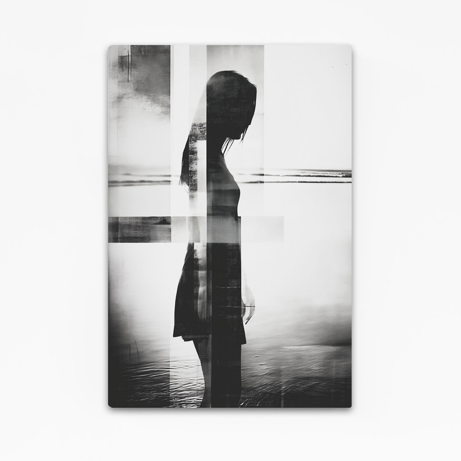 Monochrome Silhouette Figure Photography Wall Decor – canvas print on white background