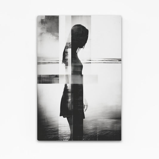 Monochrome Silhouette Figure Photography Wall Decor – canvas print on white background