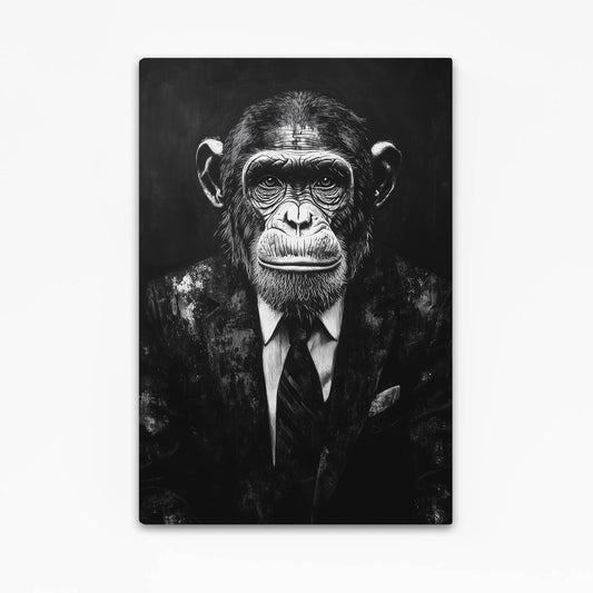 Monochrome Suit Tie Monkey Wall Decor – monochrome suit tie monkey canvas print