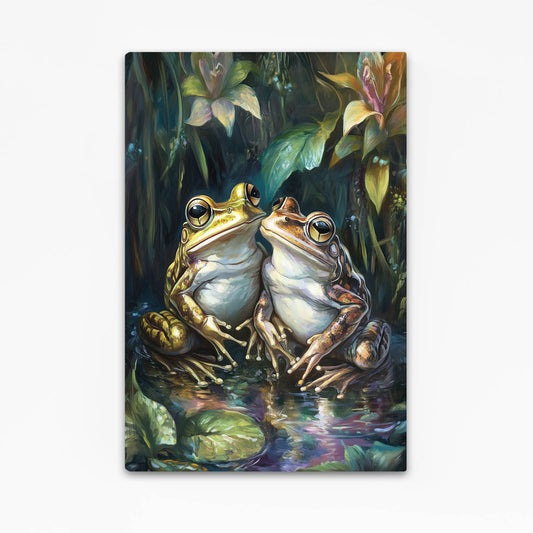 Moody Pond Pair Frog Canvas – moody pond pair frog canvas print