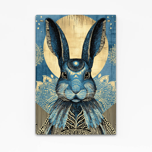 Moon Bunny Prints – angled canvas view on white background