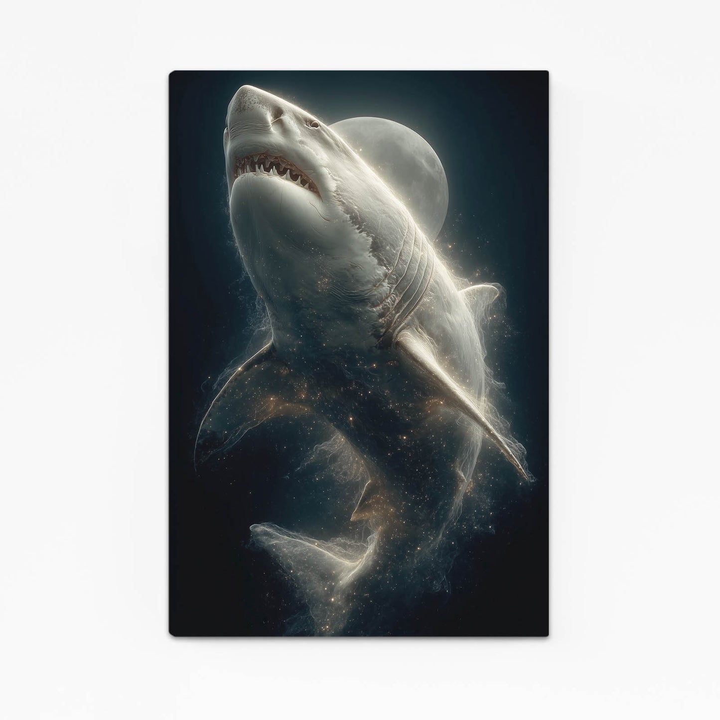 Moonlit Depths Shark Art – moonlit depths shark canvas print