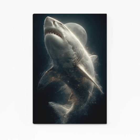 Moonlit Depths Shark Art – moonlit depths shark canvas print