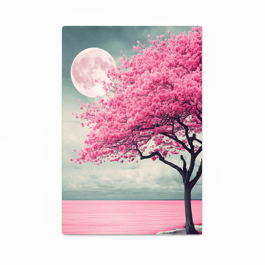 Moonlit Lone Tree Cherry Blossom Canvas – moonlit lone tree cherry blossom canvas print