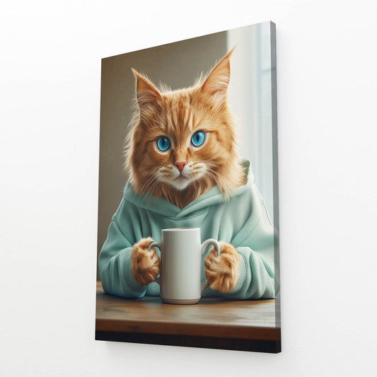 Morning Coffee Cat Art