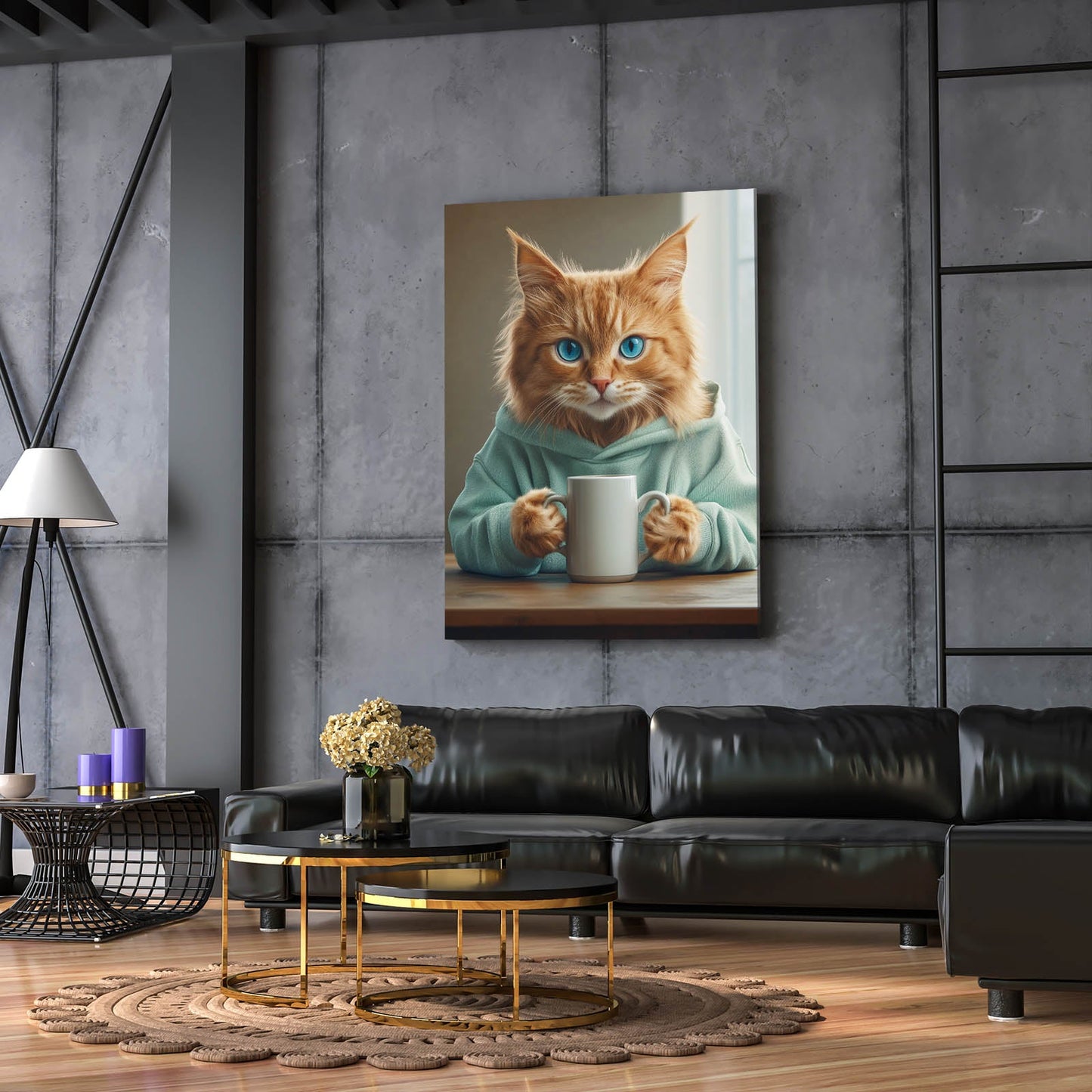 Morning Coffee Cat Art