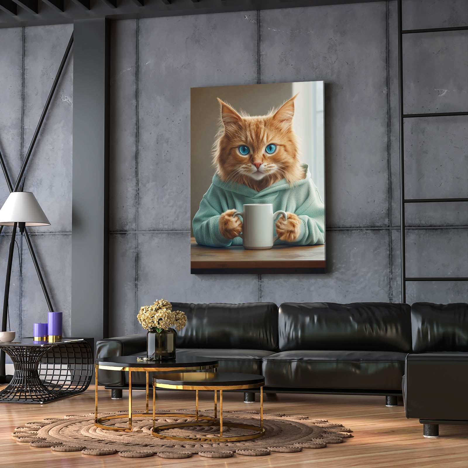 Morning Coffee Cat Art
