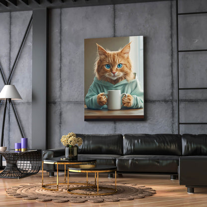 Morning Coffee Cat Art