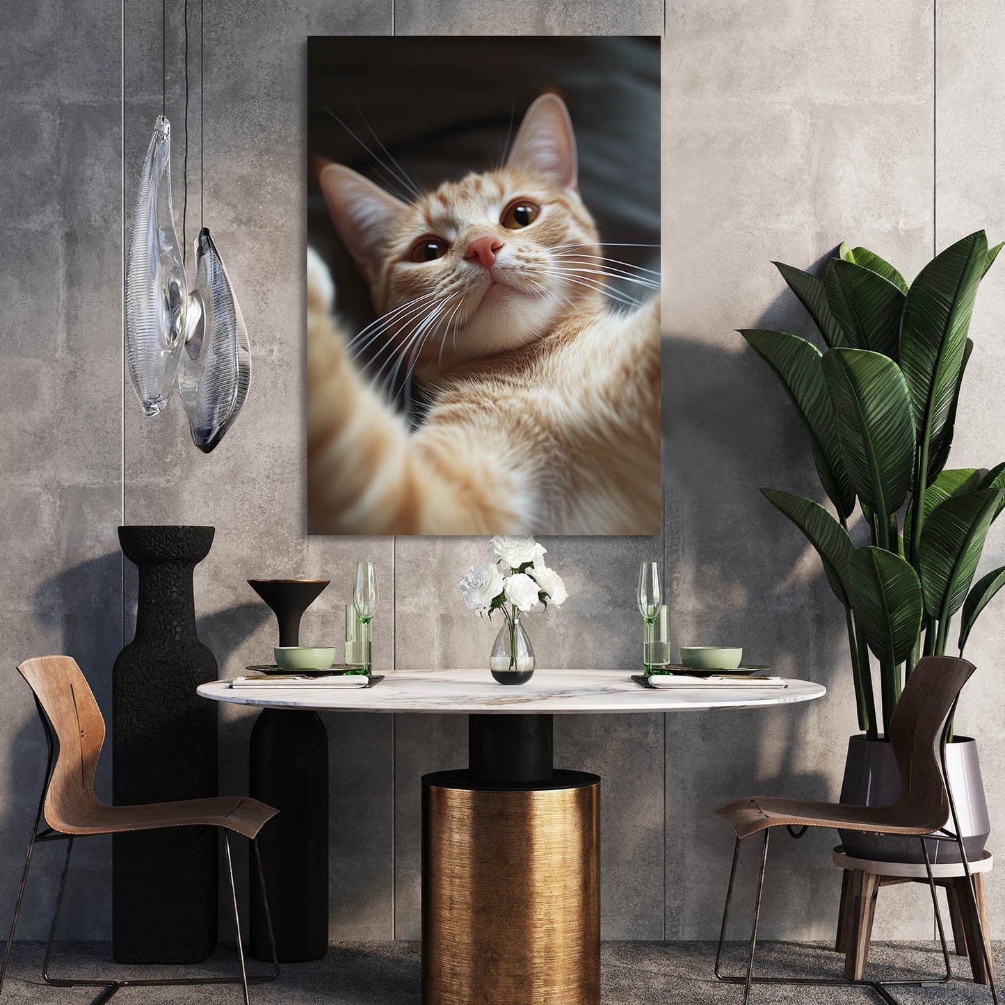 Morning Stretch Wall Art Cat