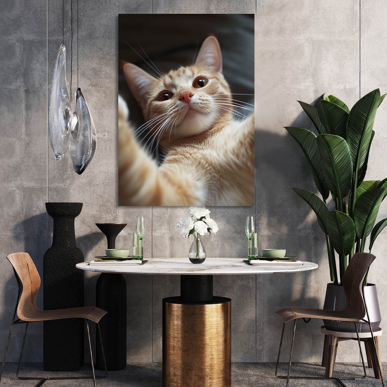 Morning Stretch Wall Art Cat