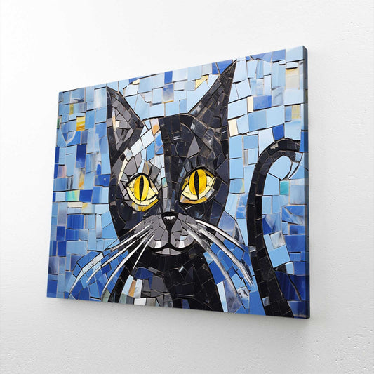 Mosaic Blue Cat Wall Art