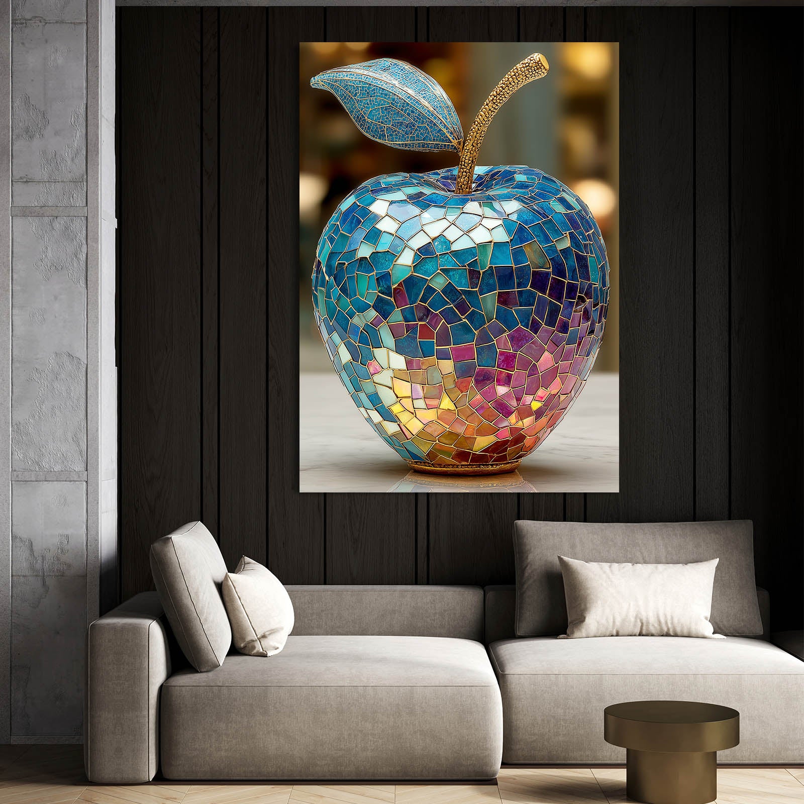 Mosaic Glass Fruit Wall Decor – styled in a furnished interior