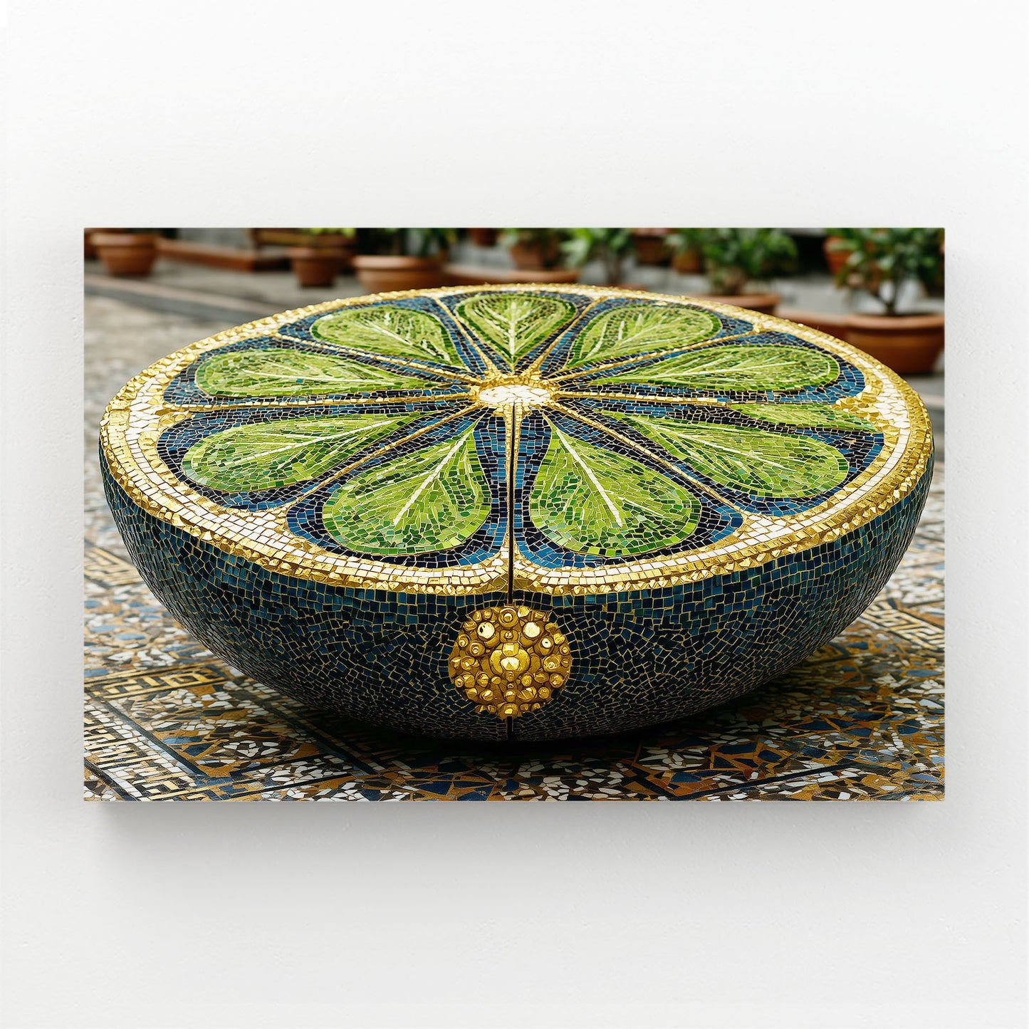 Mosaic Lime Bowl Fruit Canvas Art – mosaic lime bowl fruit canvas print