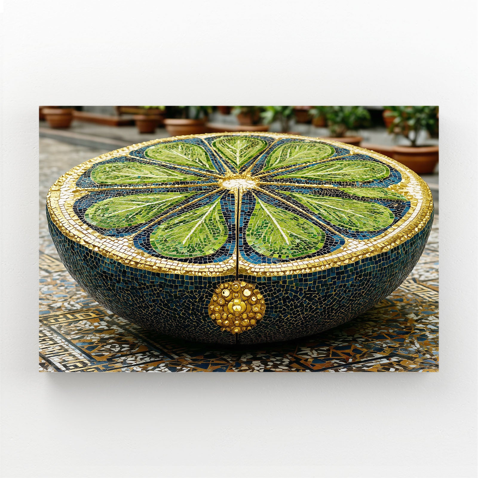 Mosaic Lime Bowl Fruit Canvas Art – mosaic lime bowl fruit canvas print