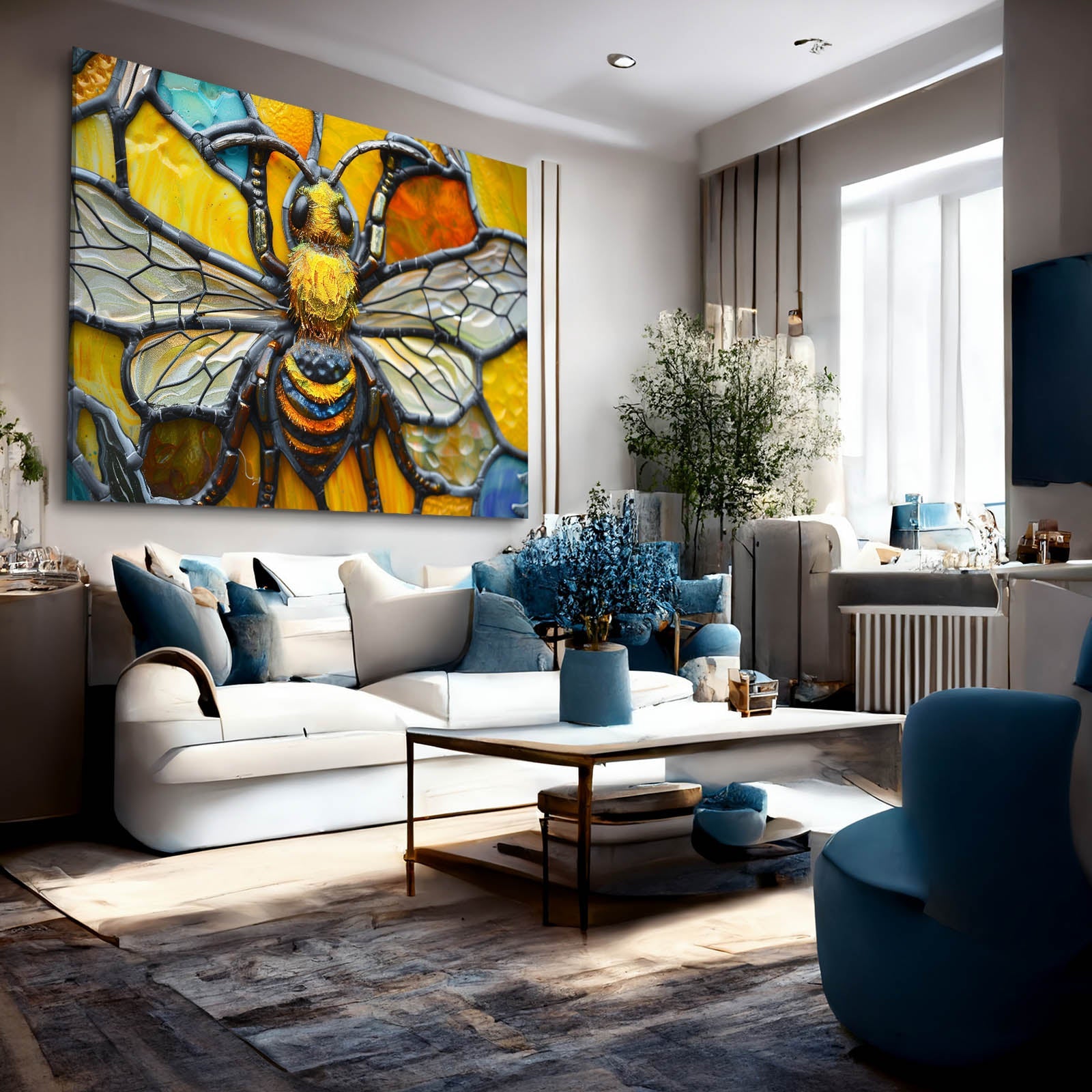Mosaic Panel Bee Art