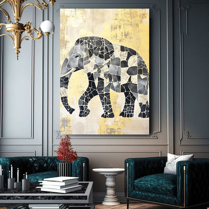 Mosaic Pattern Elephant Art