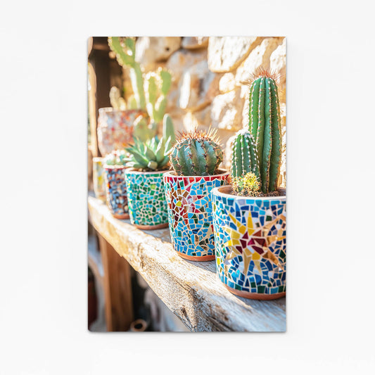 Mosaic Pot Shelf Cactus Canvas Art – mosaic pot shelf cactus canvas print
