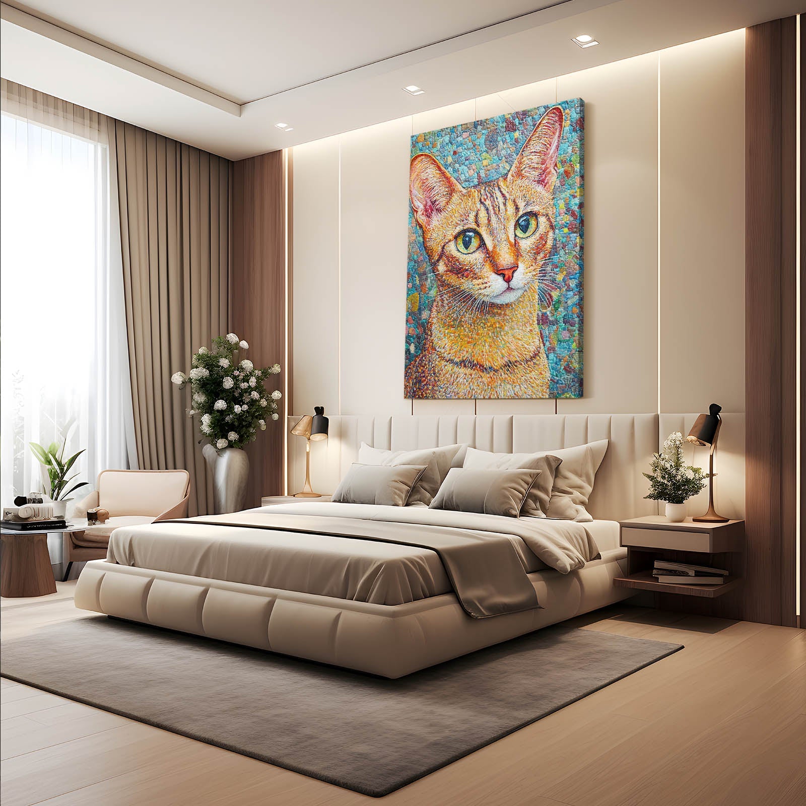Mosaic Style Wall Art Cat