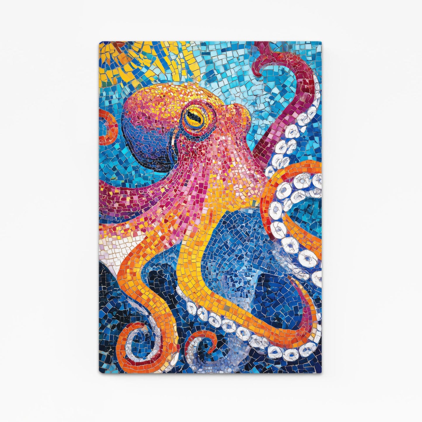 Mosaic Tile Glow Octopus Art – mosaic tile glow octopus canvas print