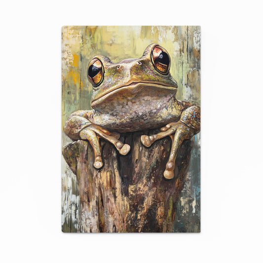 Mossy Stump Frog Art – mossy stump frog frog canvas print