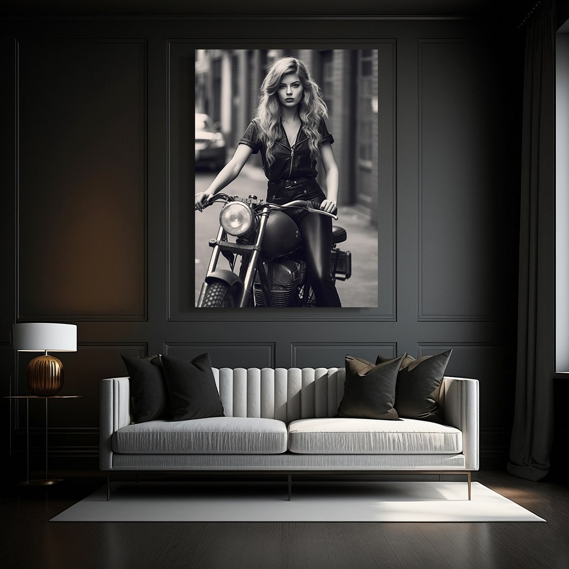 Motorcycle Girl Photography Art – canvas print, view 5
