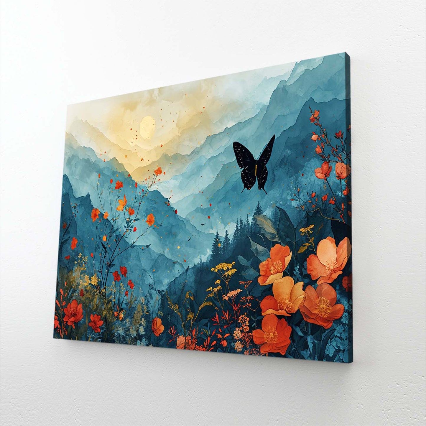 Mountain Bloom Butterfly Wall Art