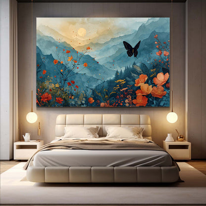 Mountain Bloom Butterfly Wall Art